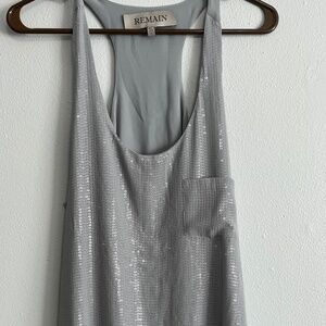Remain Size L Tank Grey/Silver sequined